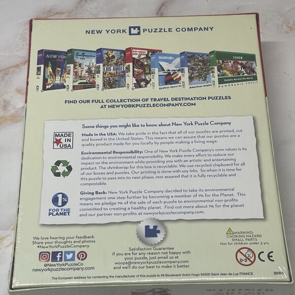New Lucky Las Vegas Puzzle New York Puzzle Company 1000 Pc Fly TWA - Picture 8 of 10